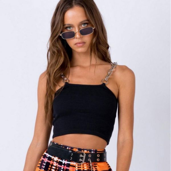 chain strap 2021 new fashion charming tank women summer casual sleeveless short tee shirt vest strap tank, White
chain strap 2021 new fashion charming tank women summer casual sleeveless short tee shirt vest strap tank, White