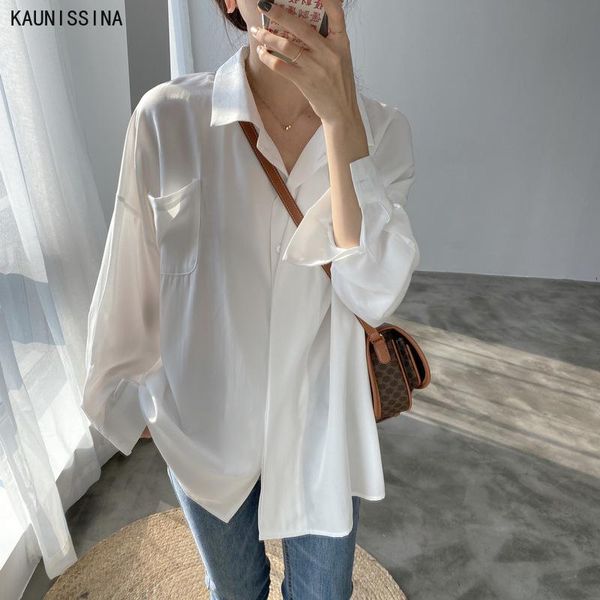 women's blouses & shirts women silk shirt casual office wear blouse solid satin elegant womens and chic retro spring autumn, White
women's blouses & shirts women silk shirt casual office wear blouse solid satin elegant womens and chic retro spring autumn, White