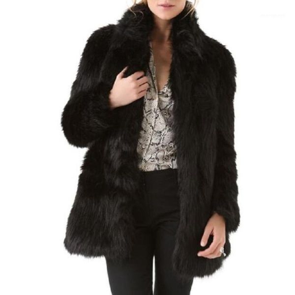 women's fur & faux nice winter warm women coat long sleeve stand collar female outerwear hairy fashion jacket overcoat1, Black
women's fur & faux nice winter warm women coat long sleeve stand collar female outerwear hairy fashion jacket overcoat1, Black