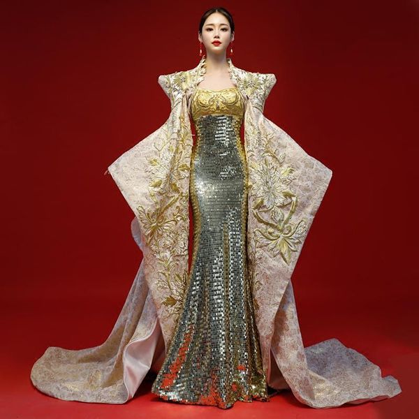 ethnic clothing luxury guipure embroidery cheongsam dress elegant cloak chinese tradition evening dresses with shawl woman qipao oriental su, Red
ethnic clothing luxury guipure embroidery cheongsam dress elegant cloak chinese tradition evening dresses with shawl woman qipao oriental su, Red