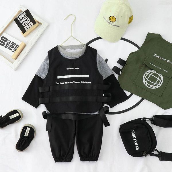 spring autumn baby girls boys cotton clothes children functional suit vest shirt pants 3 pcs/sets kids casual sport tracksuit1, White 
spring autumn baby girls boys cotton clothes children functional suit vest shirt pants 3 pcs/sets kids casual sport tracksuit1, White