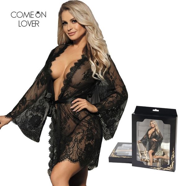 comeonlover long sleeves gowns for women thin style black white kimono sleep robes lace floral big size bathrobe rt80528 y200107, Black;red
comeonlover long sleeves gowns for women thin style black white kimono sleep robes lace floral big size bathrobe rt80528 y200107, Black;red