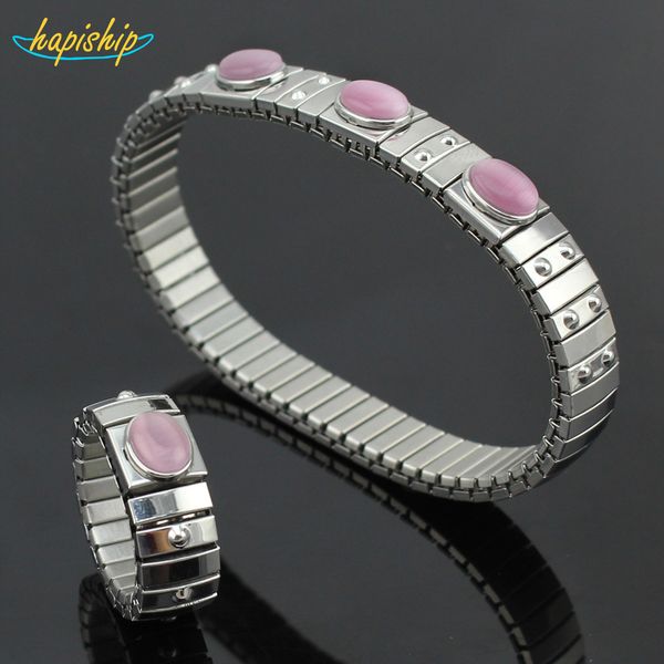 hapiship 1 set women's jewelry 9mm width stainless steel opals elastic fashion bracelet ring size 7 for women men my03 201006, Silver
hapiship 1 set women's jewelry 9mm width stainless steel opals elastic fashion bracelet ring size 7 for women men my03 201006, Silver