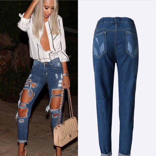 boyfriend jeans women vintage ripped hole jeans denim cool pants female casual trousers capris1, Blue
boyfriend jeans women vintage ripped hole jeans denim cool pants female casual trousers capris1, Blue