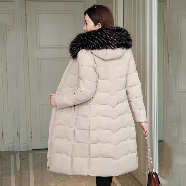 women's down & parkas women fashion x-long solid parka winter cotton padded jacket hooded plus size fur collar clothes clothing styles, Black 
women's down & parkas women fashion x-long solid parka winter cotton padded jacket hooded plus size fur collar clothes clothing styles, Black