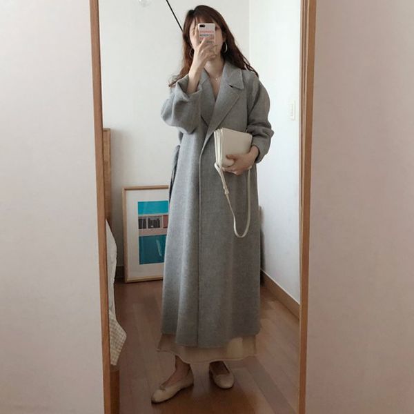 2021 spring women casual wool blend trench coat autumn oversize long jackets with belt winter female woolen cashmere outerwear, Black
2021 spring women casual wool blend trench coat autumn oversize long jackets with belt winter female woolen cashmere outerwear, Black