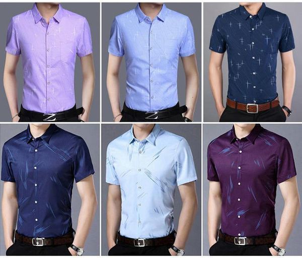 2020 new men's spring summer print short sleeve shirt print for young and middle-aged mens smart casual shirt blue purple, White;black
2020 new men's spring summer print short sleeve shirt print for young and middle-aged mens smart casual shirt blue purple, White;black