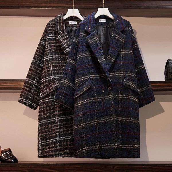 fashion plaid thick warm woolen parkas harajuku women korean autumn winter cashmere coat vintage loose blends jacket, Black
fashion plaid thick warm woolen parkas harajuku women korean autumn winter cashmere coat vintage loose blends jacket, Black