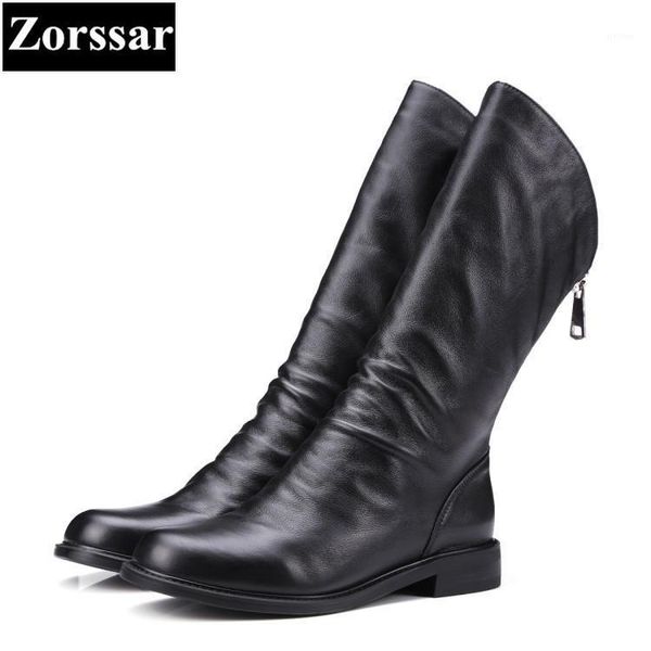 {zorssar} 2020 new fashion genuine leather women boots flat heel mid-calf boots leisure womens flats winter female shoes1, Black
{zorssar} 2020 new fashion genuine leather women boots flat heel mid-calf boots leisure womens flats winter female shoes1, Black