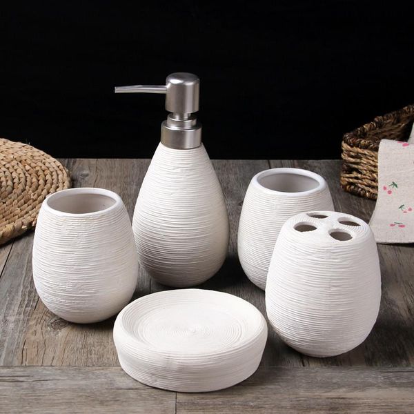 bath accessory set european ceramic bathroom five-piece washroom supplies creative hand-drawing wash cup suit yhj010205
bath accessory set european ceramic bathroom five-piece washroom supplies creative hand-drawing wash cup suit yhj010205