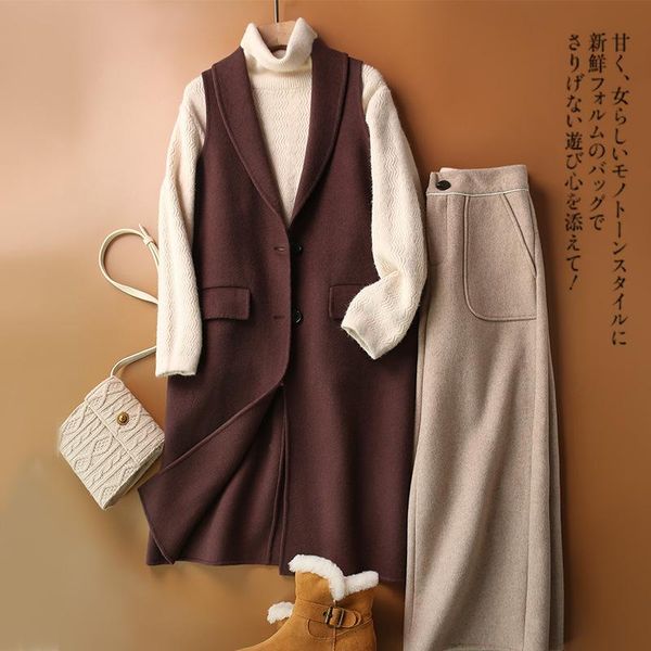 yimori handmade double-sided woolen vest women autumn and winter clothing early winter coat women woolen coat, Black;white
yimori handmade double-sided woolen vest women autumn and winter clothing early winter coat women woolen coat, Black;white