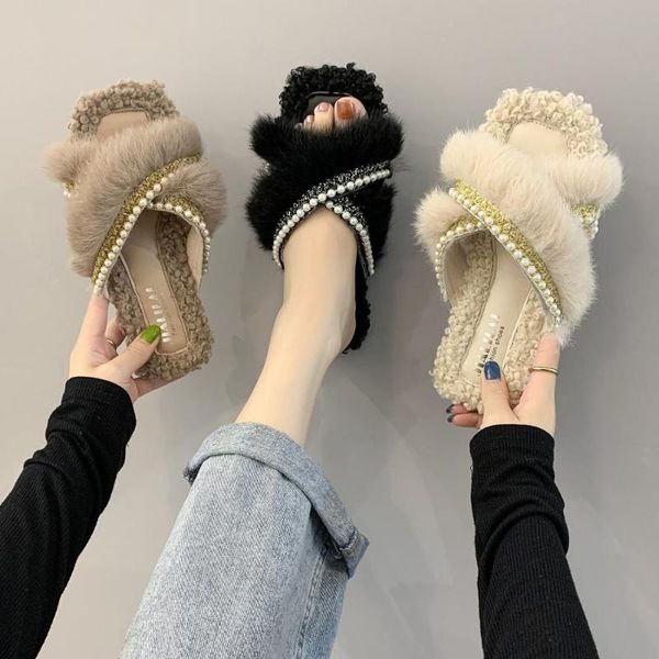 winter women memory foam cozy home slippers flat warm plus female hairy non-slip thick bottom open toe pearl decoration, Black
winter women memory foam cozy home slippers flat warm plus female hairy non-slip thick bottom open toe pearl decoration, Black