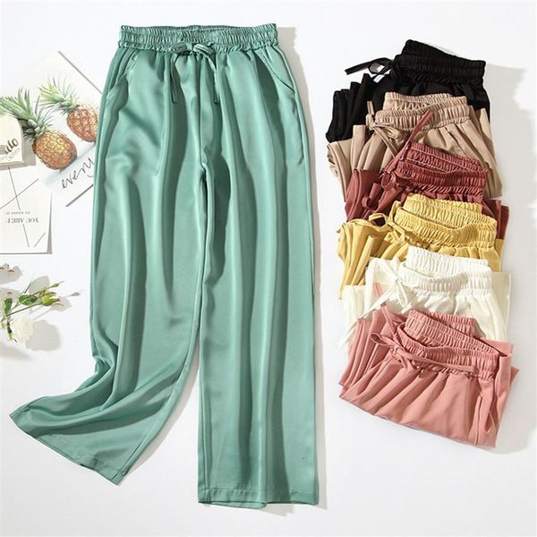 2020 new fashion spring women gloss wide leg pants casual long pant summer female eastic waist satin thin pants trousers wz1153, Black;white
2020 new fashion spring women gloss wide leg pants casual long pant summer female eastic waist satin thin pants trousers wz1153, Black;white