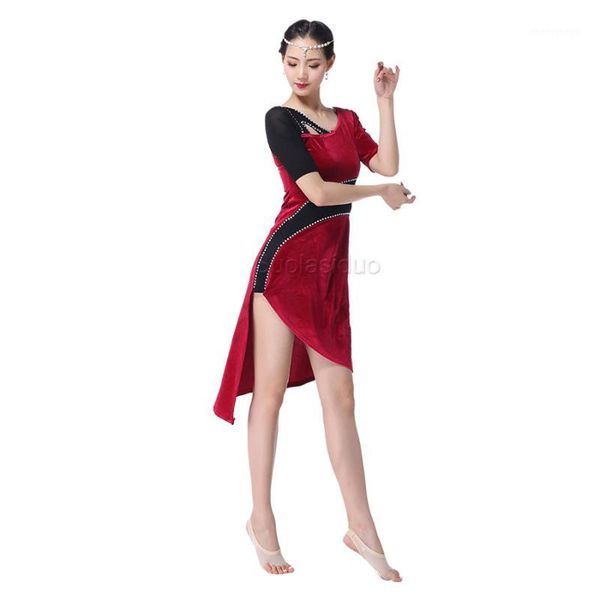 stage wear belly dance costume exercise clothes suede stitching oriental practice clothes1, Black;red
stage wear belly dance costume exercise clothes suede stitching oriental practice clothes1, Black;red
