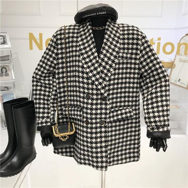 niche design korean loose suit jacket 2020 autumn/winter new retro houndstooth woolen thick coat, White;black
niche design korean loose suit jacket 2020 autumn/winter new retro houndstooth woolen thick coat, White;black