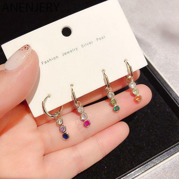hoop & huggie anenjery rainbow colorful cubic zircon earrings set silver color 4-piece jewelry for women party, Golden;silver
hoop & huggie anenjery rainbow colorful cubic zircon earrings set silver color 4-piece jewelry for women party, Golden;silver