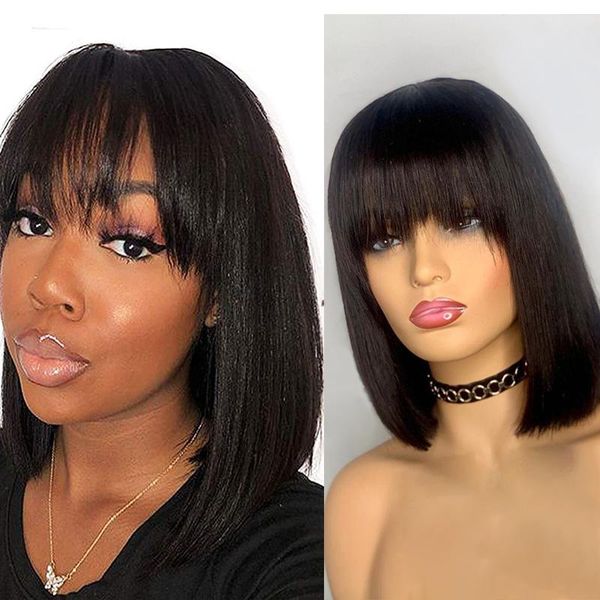 lace wigs luffyhair short bob full human hair glueless brazilian wig with bangs color 1#/2# 180% density, Black;brown
lace wigs luffyhair short bob full human hair glueless brazilian wig with bangs color 1#/2# 180% density, Black;brown