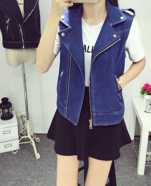 spring summer short denim women's vest s-8xl 2020 high street zipper slim fashion sleeveless jeans jackets coats1, Black;white
spring summer short denim women's vest s-8xl 2020 high street zipper slim fashion sleeveless jeans jackets coats1, Black;white