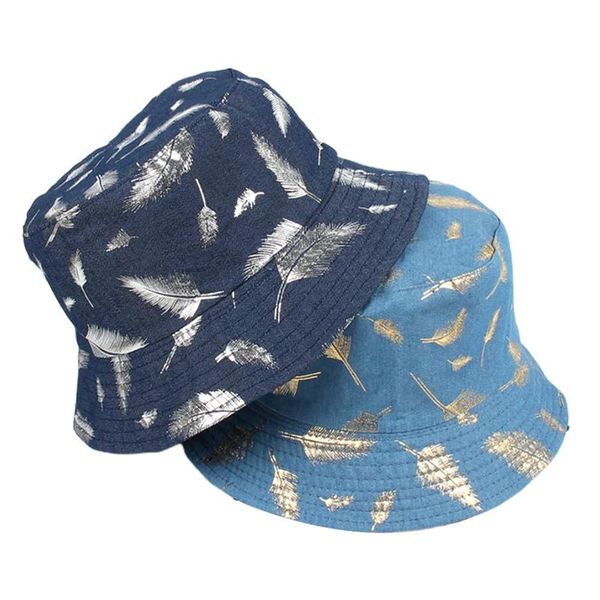 Feather Bucket Hats Female Tide Wild Double-sided Wear Top Hat Men's Casual Couple Sun Visor Hot Sale, Blue;gray
Feather Bucket Hats Female Tide Wild Double-sided Wear Top Hat Men's Casual Couple Sun Visor Hot Sale, Blue;gray