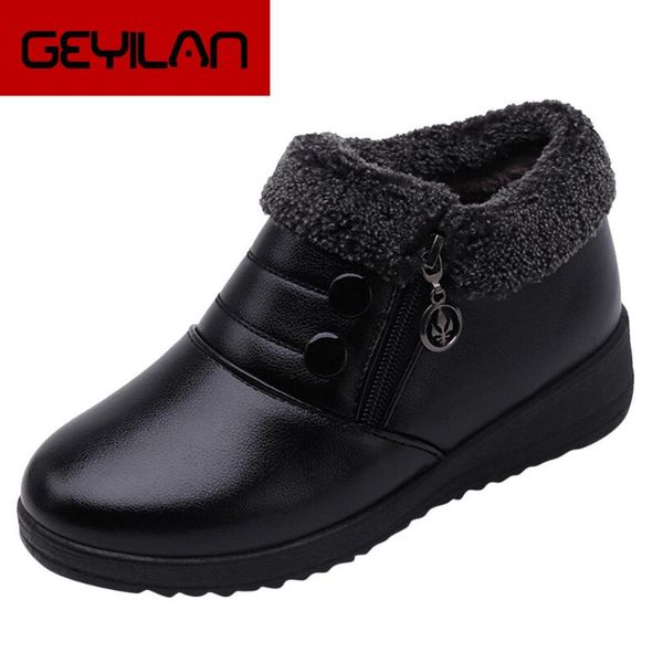 women's shoes winter warm short ankle boots 2020 new classics flat-with shoes zipper anti-slip leather ankle boots, Black
women's shoes winter warm short ankle boots 2020 new classics flat-with shoes zipper anti-slip leather ankle boots, Black