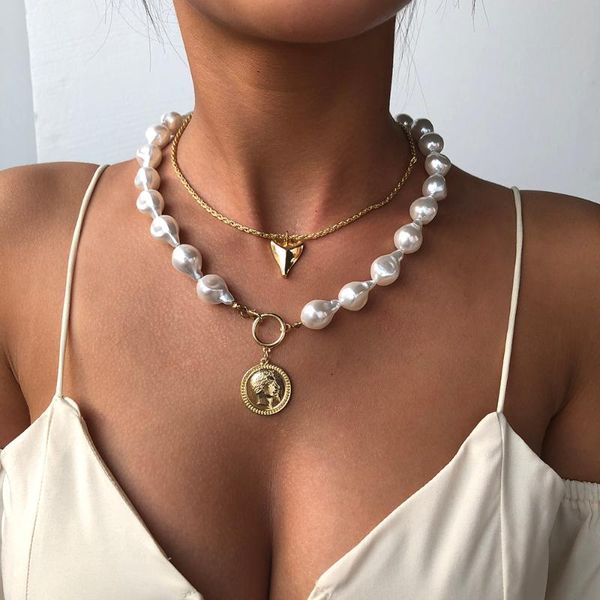 elegant simulated pearl necklaces beads carved coin pendant necklaces for women girls statement new fashion trendy jewelry gift, Silver
elegant simulated pearl necklaces beads carved coin pendant necklaces for women girls statement new fashion trendy jewelry gift, Silver