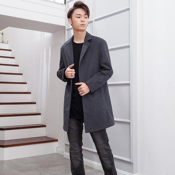 men's wool & blends woollen overcoat winter coat korean version of woolen cloth son length over-the-knee american trend, Black
men's wool & blends woollen overcoat winter coat korean version of woolen cloth son length over-the-knee american trend, Black