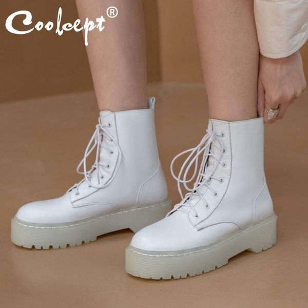 boots coolcept genuine leather woman ankle cross strap thick bottom winter shoes fashion platform footwear size 33-40, Black
boots coolcept genuine leather woman ankle cross strap thick bottom winter shoes fashion platform footwear size 33-40, Black