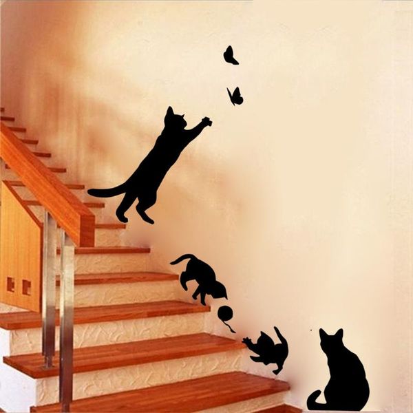 wall stickers cat play butterflies funny black stair art decals removable diy kids room living home decor
wall stickers cat play butterflies funny black stair art decals removable diy kids room living home decor