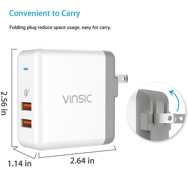 vinsic 36w portable dual-port quick charger 30 dual-port usb wall charger travel adapter for iphoneipad galaxy s7s6edgeplus mi5 etc us plug
vinsic 36w portable dual-port quick charger 30 dual-port usb wall charger travel adapter for iphoneipad galaxy s7s6edgeplus mi5 etc us plug