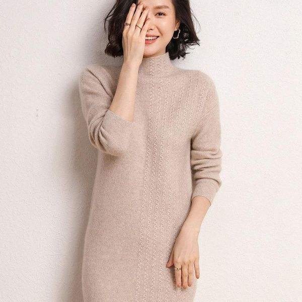 casual dresses half tall wool knitting dress female winter loose show thin over-the-knee han edition render sweater, Black;gray
casual dresses half tall wool knitting dress female winter loose show thin over-the-knee han edition render sweater, Black;gray