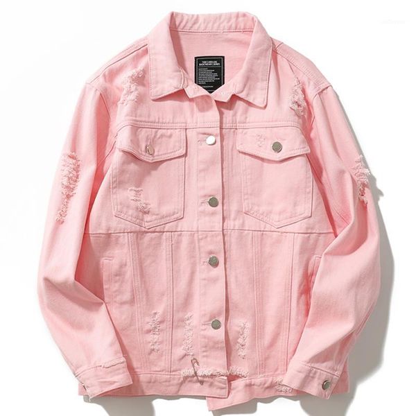 pink ripped hole outwear autumn frayed casual denim jeans jackets men women hip hop couple swag distressed jean streetwear tc051, Black;brown
pink ripped hole outwear autumn frayed casual denim jeans jackets men women hip hop couple swag distressed jean streetwear tc051, Black;brown