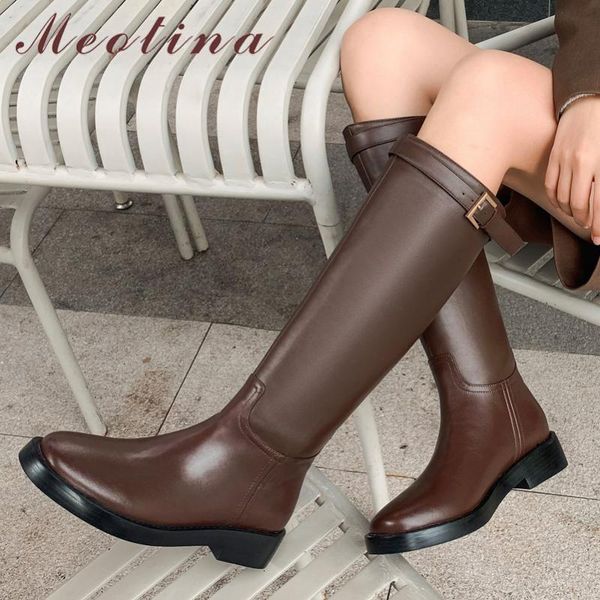 boots meotina riding women shoes real leather platform mid heel knee high buckle slip on thick heels long autumn, Black
boots meotina riding women shoes real leather platform mid heel knee high buckle slip on thick heels long autumn, Black