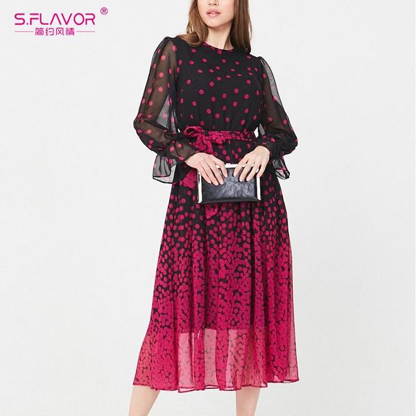 s.flavor women polka dot printed chiffon dresses new spring fashion long sleeve o-neck casual dress vintage light party vestidos, Black;gray
s.flavor women polka dot printed chiffon dresses new spring fashion long sleeve o-neck casual dress vintage light party vestidos, Black;gray