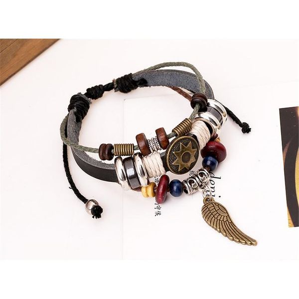 new punk handmade beaded alloy wing skull leaves charm women men leather bracelets fashion bangle female jewelry acc jllavy, Golden;silver
new punk handmade beaded alloy wing skull leaves charm women men leather bracelets fashion bangle female jewelry acc jllavy, Golden;silver