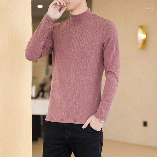 men's sweaters explosive style autumn and winter half high neck men's knitted solid color pit stripe wild young tide brand sweater, White;black
men's sweaters explosive style autumn and winter half high neck men's knitted solid color pit stripe wild young tide brand sweater, White;black