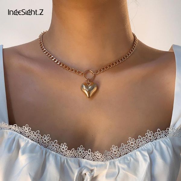 ingesight.z korean elegant love heart pendant necklace for women punk round circle choker necklaces collar jewelry collier party, Silver
ingesight.z korean elegant love heart pendant necklace for women punk round circle choker necklaces collar jewelry collier party, Silver