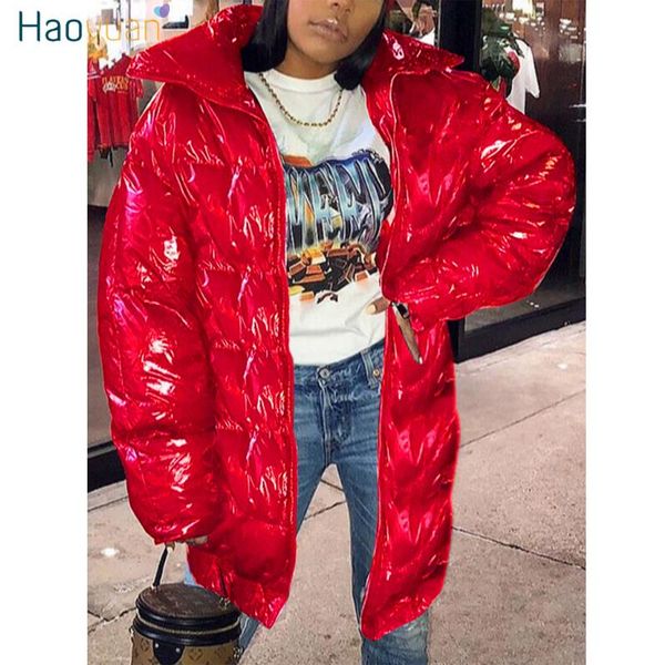 haoyuan bright pu faux fur leather long puffer jacket for women 2020 winter clothing warm parka full sleeve outwear bubble coats, Black
haoyuan bright pu faux fur leather long puffer jacket for women 2020 winter clothing warm parka full sleeve outwear bubble coats, Black