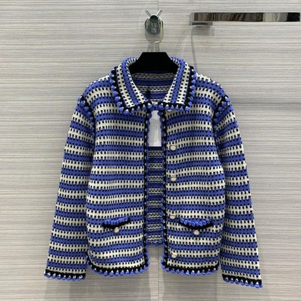 designer color block striped women short knitted coats autumn turn down collar single breasted cardigan s400, White
designer color block striped women short knitted coats autumn turn down collar single breasted cardigan s400, White