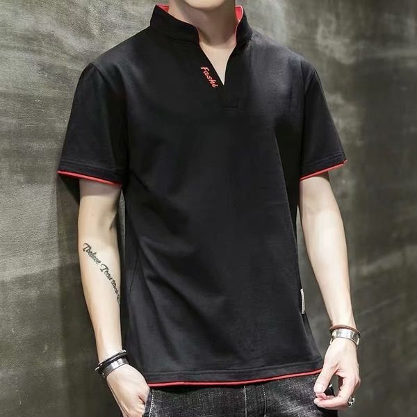 2021 summer new short sleeve youth student trend men's bottomed shirt v-neck t-shirt, White;black
2021 summer new short sleeve youth student trend men's bottomed shirt v-neck t-shirt, White;black