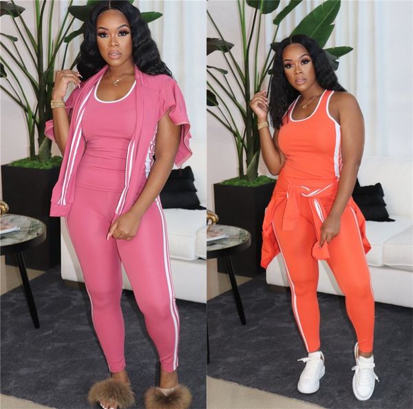 women designers clothes tracksuit winter sport suit long sleeves coat camisole pants suit 3piece outfits casual clothing sets new e122302, White
women designers clothes tracksuit winter sport suit long sleeves coat camisole pants suit 3piece outfits casual clothing sets new e122302, White