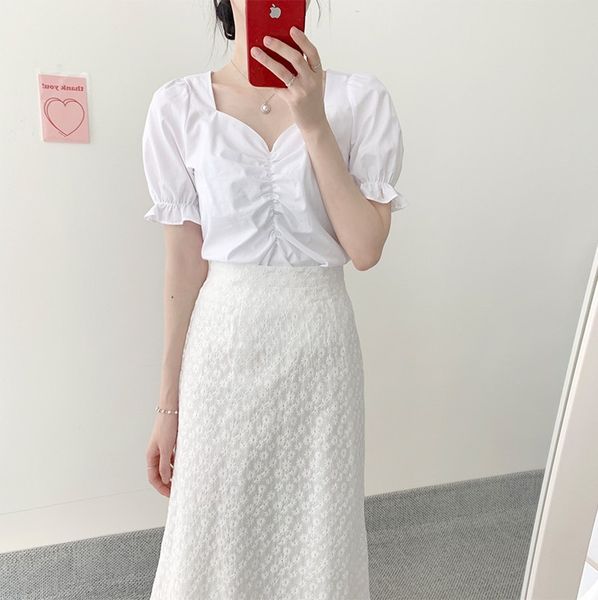 2021 new popular women's shirt retro design small sleeve short summer light ripe hong kong gola square fcgv, White
2021 new popular women's shirt retro design small sleeve short summer light ripe hong kong gola square fcgv, White