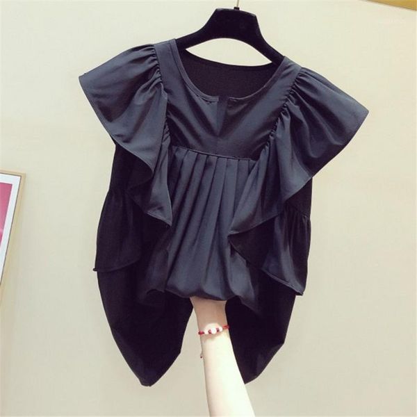 women's blouses & shirts sweet women ruffle sleeve blouse summer korean style 2021 plain female office lady work blouses1, White
women's blouses & shirts sweet women ruffle sleeve blouse summer korean style 2021 plain female office lady work blouses1, White