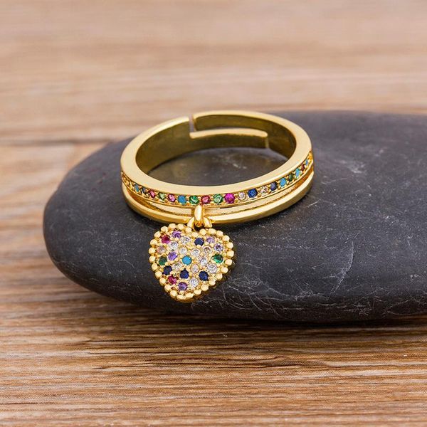 cluster rings trendy crystal romantic heart engagement opening for women zircon cubic elegant adjustable ring female wedding jewelry, Golden;silver
cluster rings trendy crystal romantic heart engagement opening for women zircon cubic elegant adjustable ring female wedding jewelry, Golden;silver