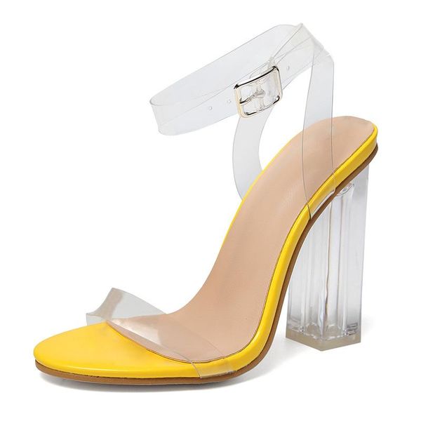 women's plus size sandals one word buckle high heel sandals personality transparent heel women, Black
women's plus size sandals one word buckle high heel sandals personality transparent heel women, Black
