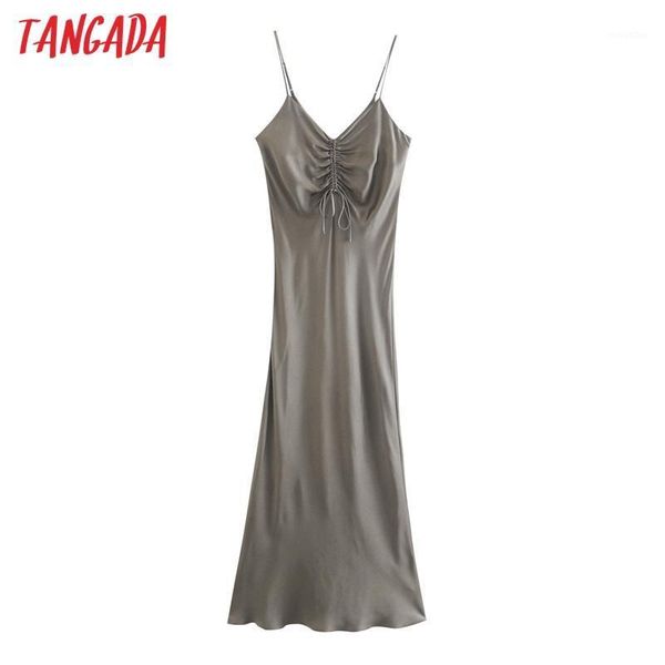 tangada women pleated satin dress strap adjust sleeveless backless females party midi dresses vestidos 3h7001, Black;gray
tangada women pleated satin dress strap adjust sleeveless backless females party midi dresses vestidos 3h7001, Black;gray