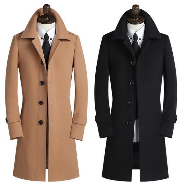 men's wool & blends lapel casual woolen coat men trench coats long sleeves overcoat mens cashmere casaco masculino inverno erkek englan, Black
men's wool & blends lapel casual woolen coat men trench coats long sleeves overcoat mens cashmere casaco masculino inverno erkek englan, Black