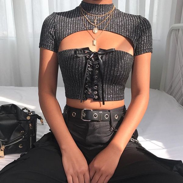 2021 new spring four black glitter seasons plus wear short t-shirt tight elastic hollow-out tie female shirts x99o, White
2021 new spring four black glitter seasons plus wear short t-shirt tight elastic hollow-out tie female shirts x99o, White