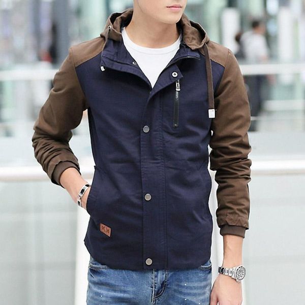 2017 spring autumn jackets coat for men hooded jacket fit slim zipper jacket male casual jaqueta masculina bly0851, Black;brown