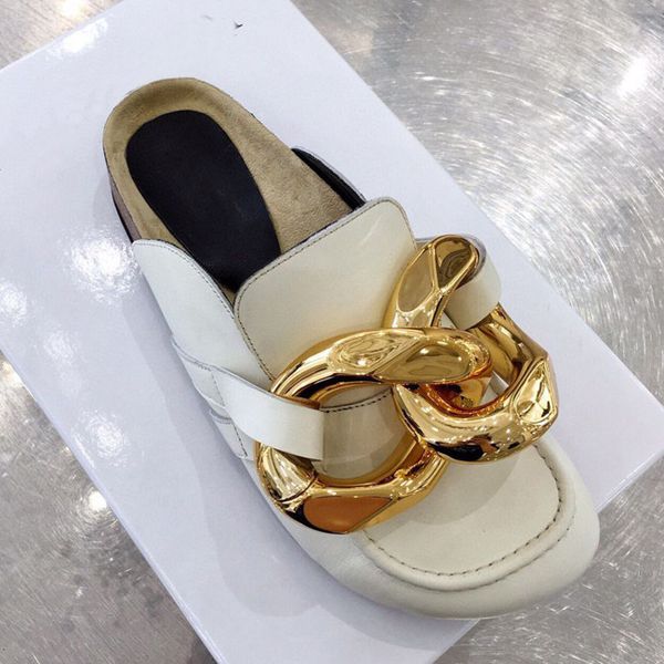 2020 new minority leather personality exaggerated metal chain thick-soled head shoes western style slippers, Black
2020 new minority leather personality exaggerated metal chain thick-soled head shoes western style slippers, Black