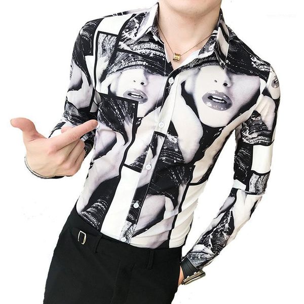 men's casual shirts trend flower shirt 2021 long sleeve floral social club party baroque chemiise homme stretch male slim1, White;black
men's casual shirts trend flower shirt 2021 long sleeve floral social club party baroque chemiise homme stretch male slim1, White;black